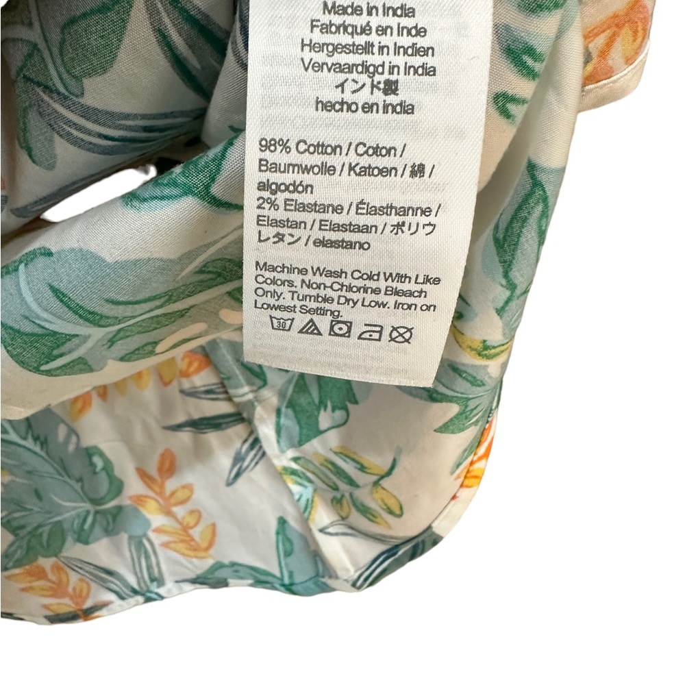 J. Crew Sleeveless Pineapple Cotton Poplin Shirt Signature Fit Size M - Picture 5 of 6